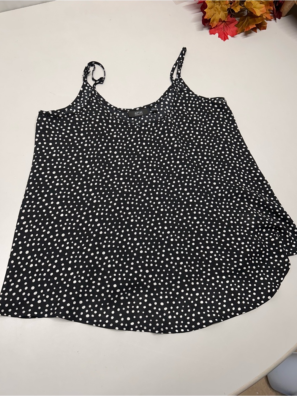 Apt. 9 Black and White Polka Dot Spaghetti-Strap Camisole